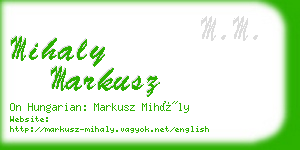 mihaly markusz business card